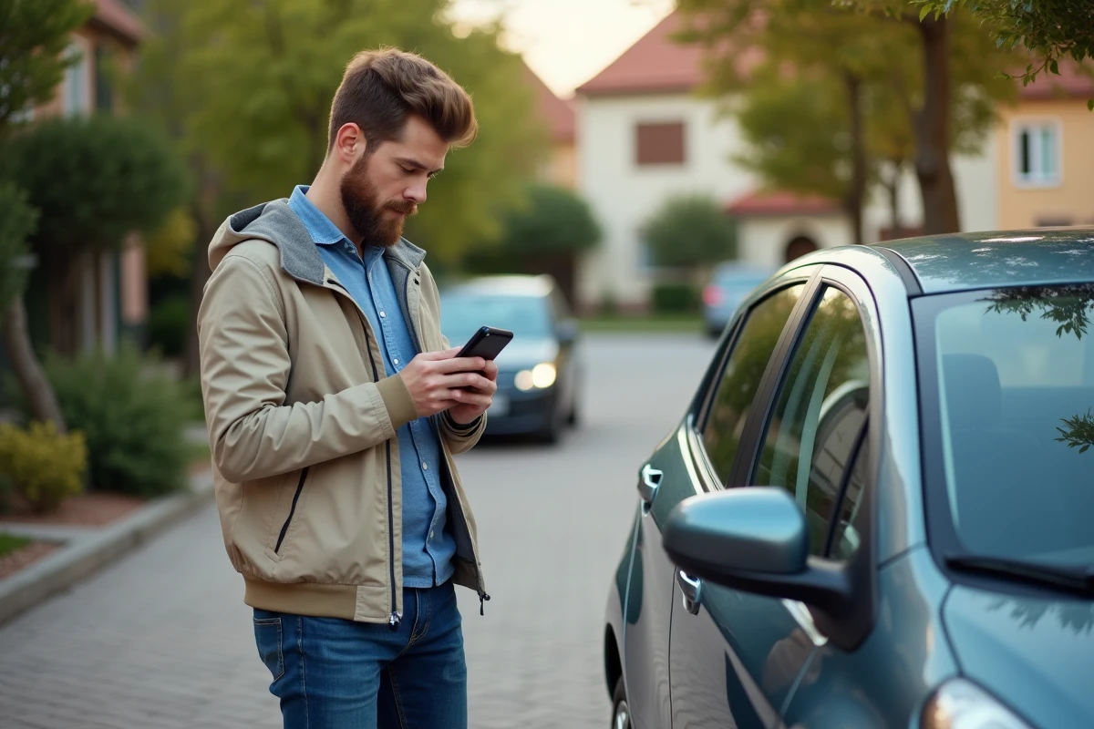 Jeune homme vérifiant des devis d